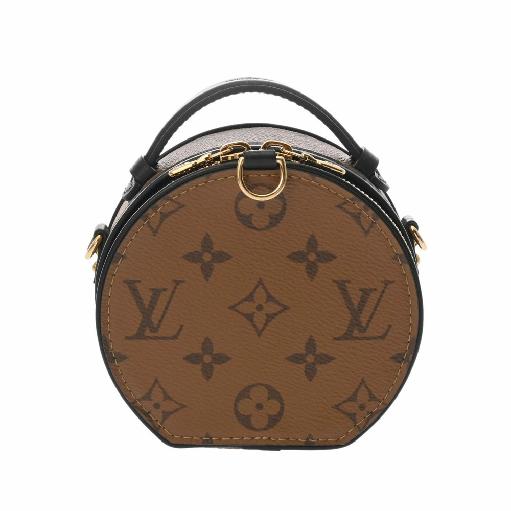 LOUIS VUITTON Monogram Reverse Boite Chapeau Camel Brown Tan Black Canvas
